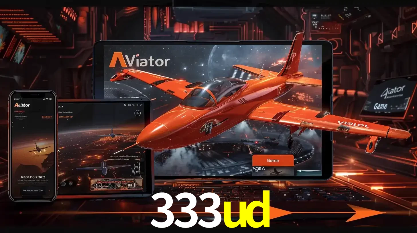 Apresentação tecnológica do jogo Aviator com um avião saindo da tela de um tablet, demonstrando a experiência imersiva em múltiplos dispositivos no 333ud.