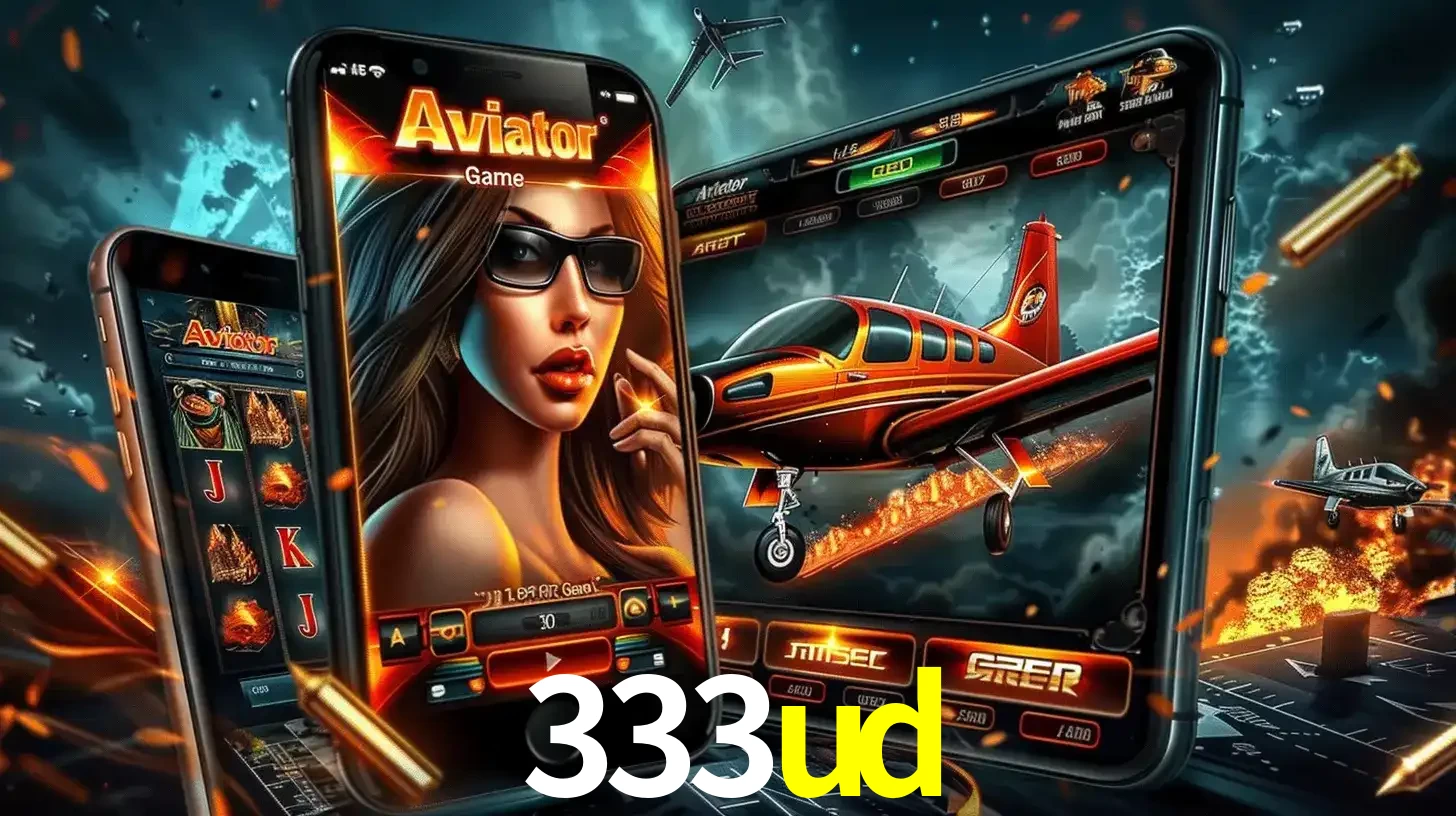 O popular jogo de apostas Aviator exibido em vários celulares e tablets, mostrando a interface emocionante e a ação de voo disponíveis para jogar agora no 333ud.